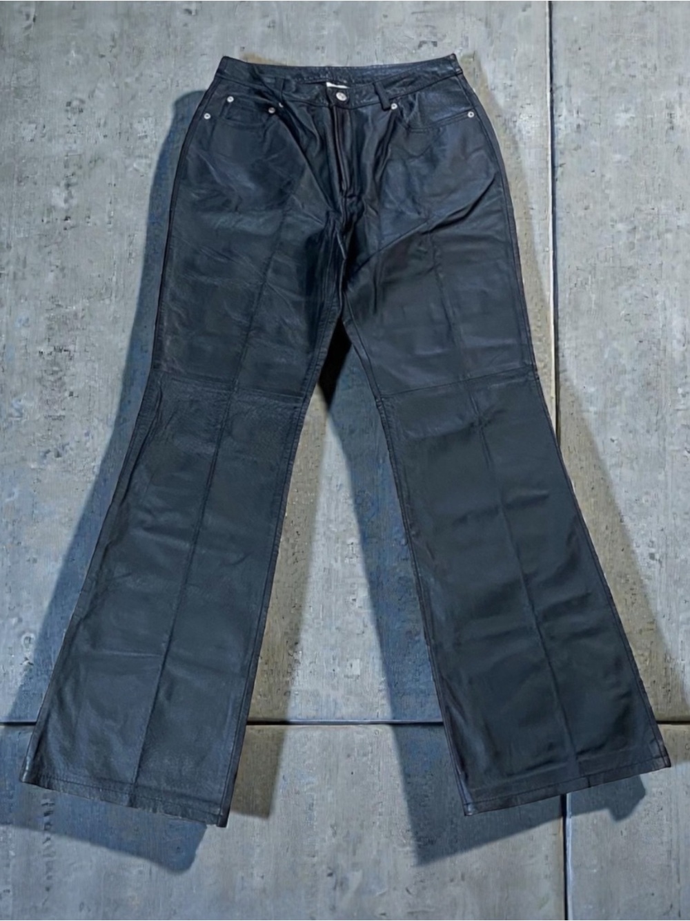Newport News Jeanology Production Black Leather Pants